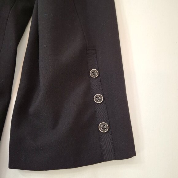 Vintage Womens Black Deep V Blazer Sz L Striped Contrast Lining Office Smart - Picture 6 of 11